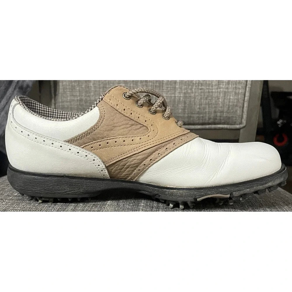 Womens FootJoy Golf Saddle Shoes Size 6.5 Soft-Joys Terrains White‎ Tan 98308